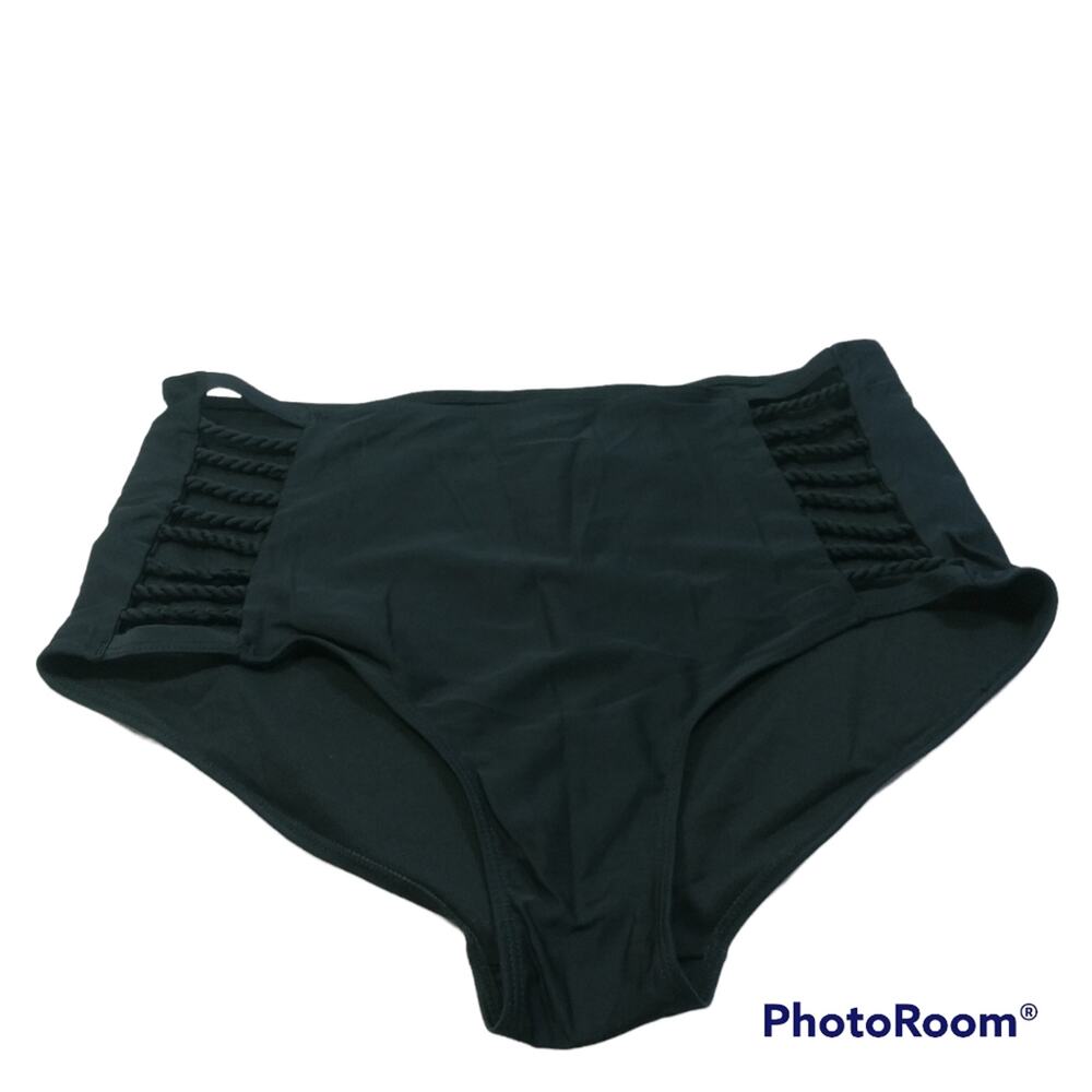 Coral Tropic Apollo Swimwear Black High Waisted Bikini Bottoms 2X